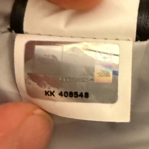 Vintage North Face Nuptse 700 Puffer Vest - RARE Gray Sweater Print - Womens XL - Picture 13 of 14